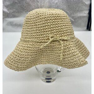 Baby Gap Natural Straw Floppy Sun Hat M/L 4-6 Years Beach Travel Vacation Summer